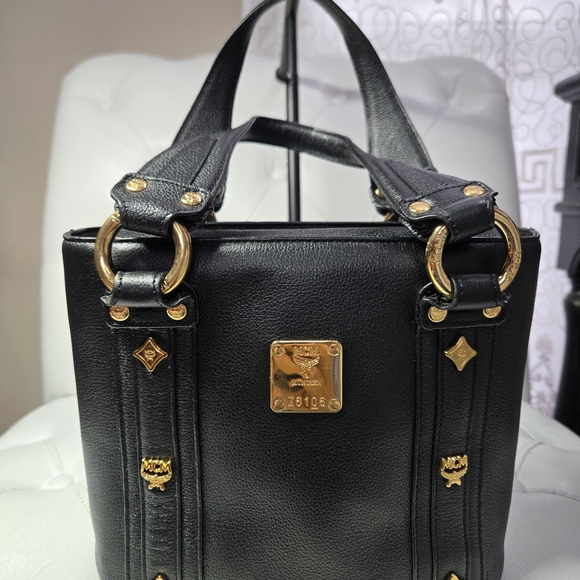 MCM Handbags - MCM Black Leather Tote Bag Mini
